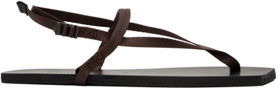 Auralee Black Foot The Coacher Edition Belted Sandals In Brown