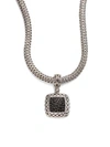 John Hardy Women's Classic Chain Black Sapphire & Sterling Silver Medium Square Pendant