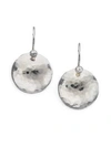 Ippolita Classico Sterling Silver Hammered Dome Disc Drop Earrings