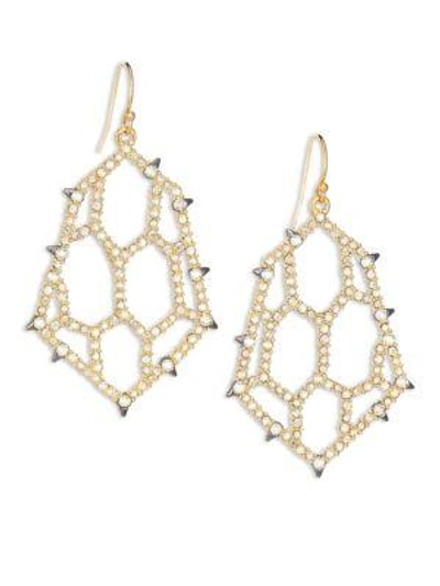 Alexis Bittar Elements Spiked Crystal Honeycomb Drop Earrings In Gold
