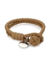 Bottega Veneta Intrecciato Leather Double-row Wrap Bracelet In Camel