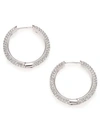 Adriana Orsini Women's Pavé Crystal Rhodium-plated Inside-outside Hoop Earrings In Brass