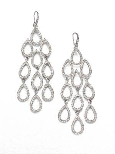 Abs By Allen Schwartz Pave Chandelier Earrings In Silver