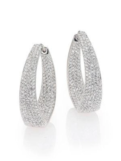 Adriana Orsini Crystal Pavé Twist Hoop Earrings/1.25" In Silver