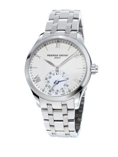 Frederique Constant Horological Swiss-quartz Stainless Steel Smart Watch In Silver