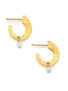 Gurhan Women's Hoopla Diamond & 24k Yellow Gold Dew Huggie Hoop Earrings/0.55"