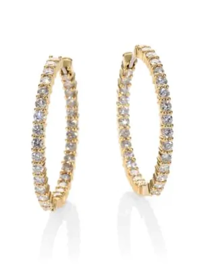 Roberto Coin Women's 18k Yellow Gold & Diamond Hoop Earrings/1.15"