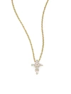 Roberto Coin Women's Tiny Treasures 0.11 Tcw Diamond & 18k Yellow Gold Baby Cross Pendant Necklace