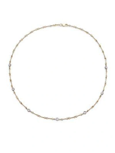 Roberto Coin Women's Diamond By The Inch 18k Two-tone Gold & Diamond 7-station Necklace/16" In Yellow White Gold