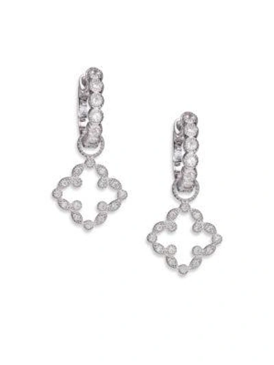 Jude Frances Classic Diamond & 18k White Gold Open Clover Marquis Earring Charms