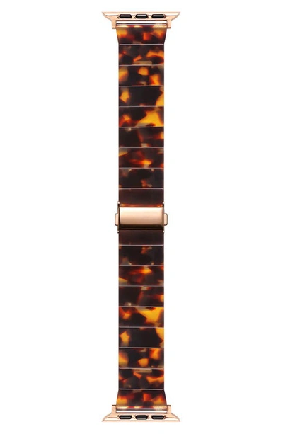 The Posh Tech 38mm Resin Link Apple Watch Band In Tortoise