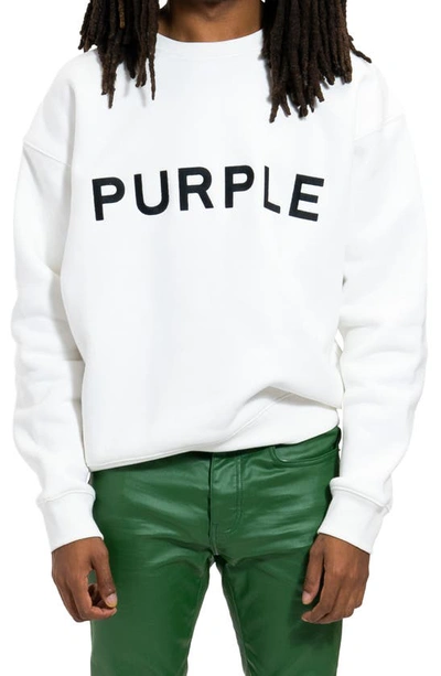 Purple Brand Logo-print Cotton Sweatshirt In Off White