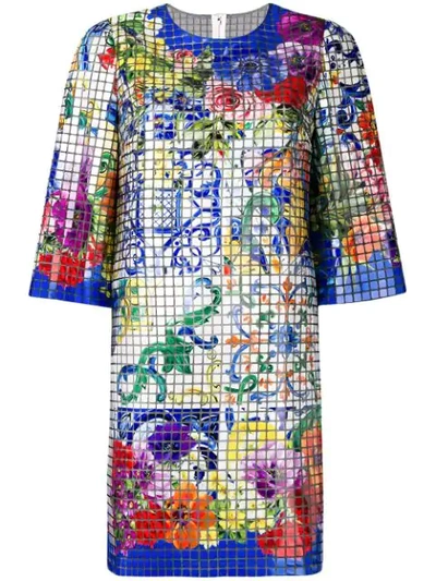 Dolce & Gabbana Mosaic Majolica Print Dress In Multicolour
