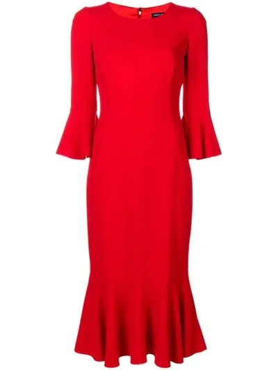 Dolce & Gabbana Ruffled Cady Midi Dress In Red