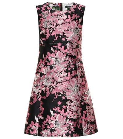 Dolce & Gabbana Sleeveless Floral-jacquard A-line Cocktail Dress In Multicolor