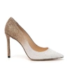 Jimmy Choo Women's Romy 100 Ombre Glittered Leather Pointed Toe High-heel Pumps In White/gold