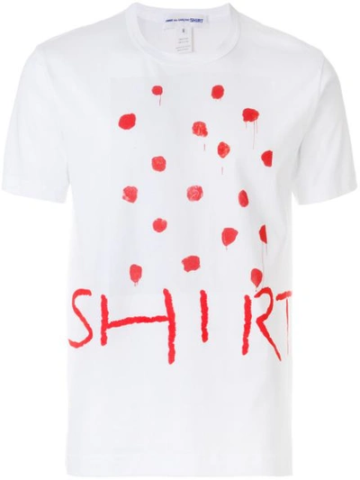 Comme Des Garçons Shirt Printed Cotton-jersey T-shirt In White
