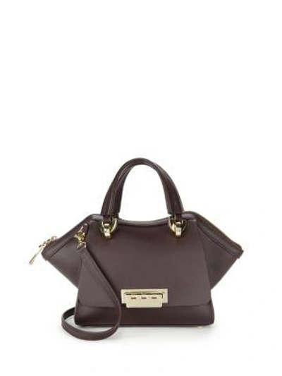 Zac Zac Posen Eartha Iconic Double Leather Satchel In Dark Red