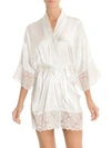 In Bloom The Bride Satin & Lace Wrapper Robe In Ivory