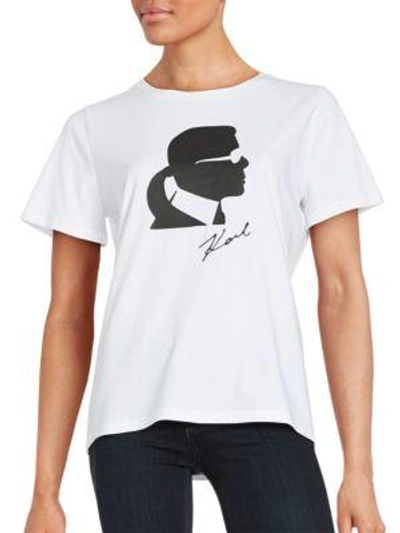 Karl Lagerfeld Short-sleeve Graphic Tee In Soft White