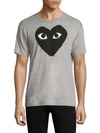 Comme Des Garçons Play Printed Cotton Tee In Grey