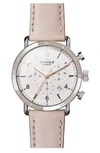 Shinola The Canfield Chrono Leather Strap Watch, 40mm In Blush/ White/ Rose Gold