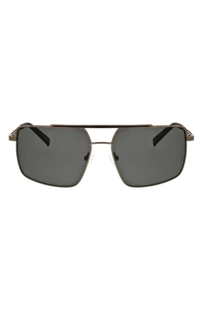 Hurley Explorer 58mm Polarized Navigator Sunglasses In Black