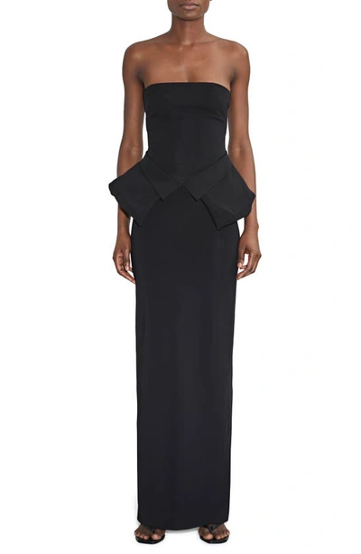 Et Ochs Ada Utility Pocket Peplum Gown In Black