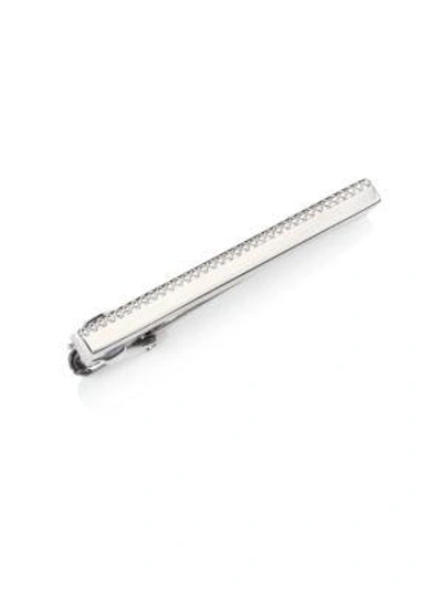 Tateossian Grid Tie Bar In Silver