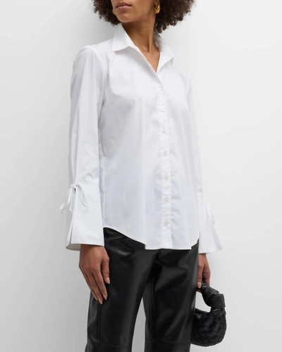 Finley Rachel Oversized Split-cuff Poplin Shirt In White