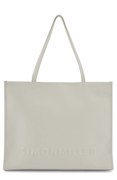 Simon Miller Studio Logo Leather Tote Bag In Macadamia