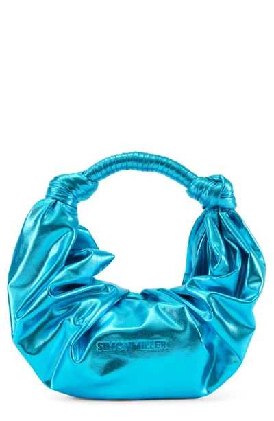 Simon Miller Lame Lopsy Metallic Top-handle Bag In Suburban Blue
