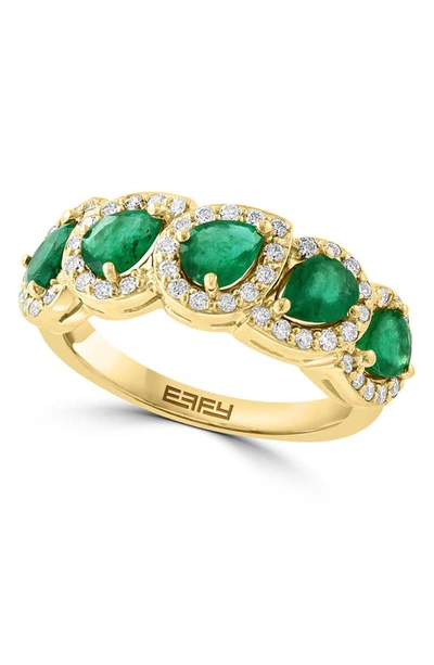 Effy 14k Gold Diamond & Emerald Ring