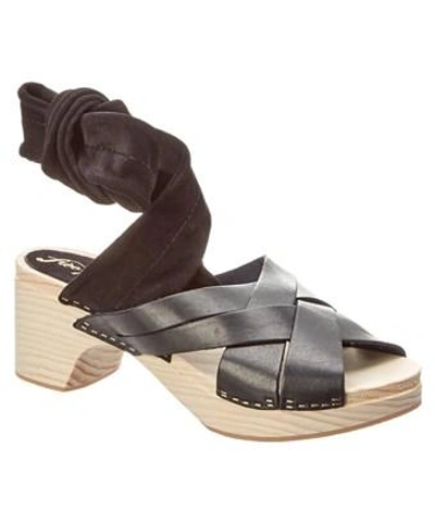 Free People Emmy Wrap Leather Clog In Black