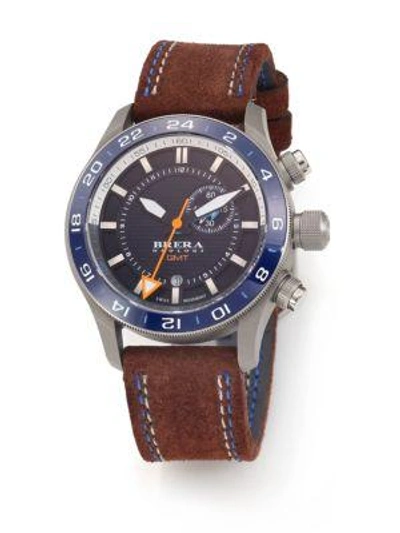 Brera Orologi Men's Eterno Gmt Stainless Steel Watch In Brown