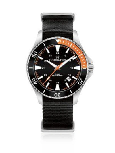 Hamilton Scuba Stainless Steel Automatic Watch In Navy