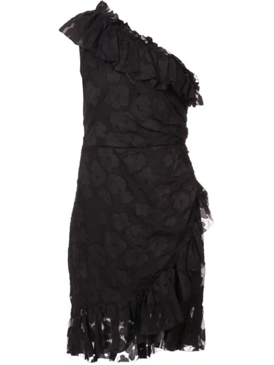 Ulla Johnson Rimona Asymmetric Floral Dress - Black In Noir