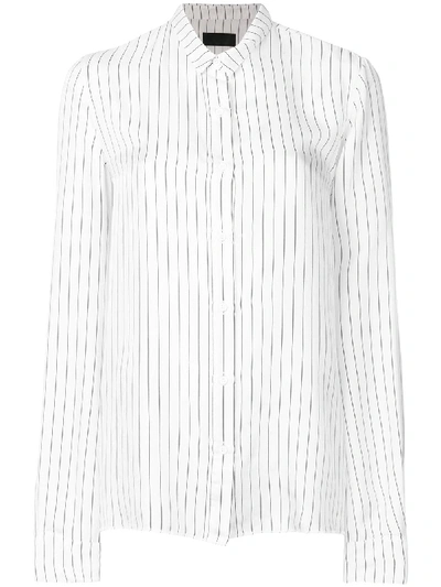 Rta Blythe Striped Button-down Top In White