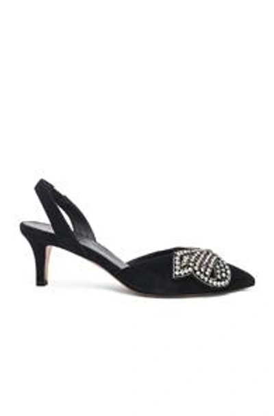 Isabel Marant Pagda Crystal-embellished Suede Slingback Pumps In Black