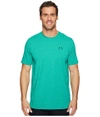 Under Armour Charged Cotton® Left Chest Lockup In Course Green/arena Green/tourmaline Teal