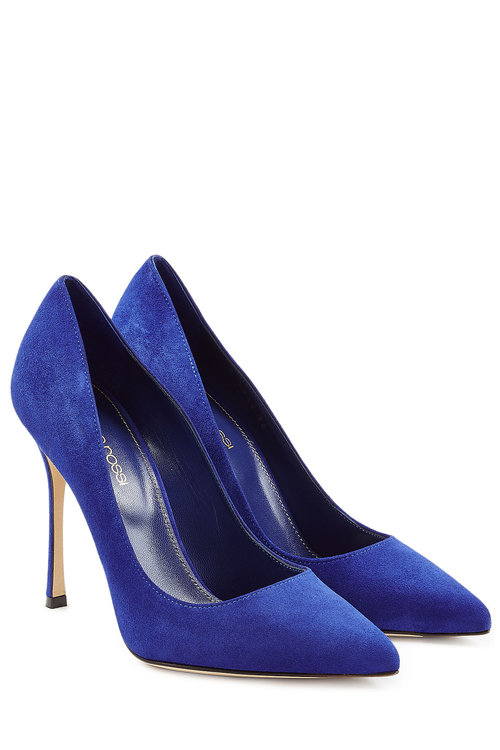 Sergio Rossi Godiva Pointed Toe High Heel Pumps In Dusk Blue | ModeSens