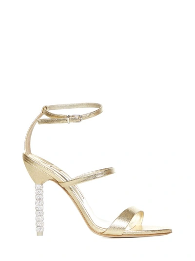 Sophia Webster Champagne-colored Dazzling Nappa Sandals In Dorado