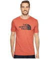 The North Face Short Sleeve Half Dome Tri-blend Tee In Ketchup Red Heather/asphalt Grey