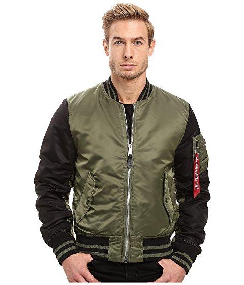Alpha Industries Ma 1 Varsity Flight Jacket In Sage Black Modesens