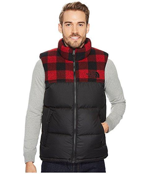 red and black north face nuptse jacket