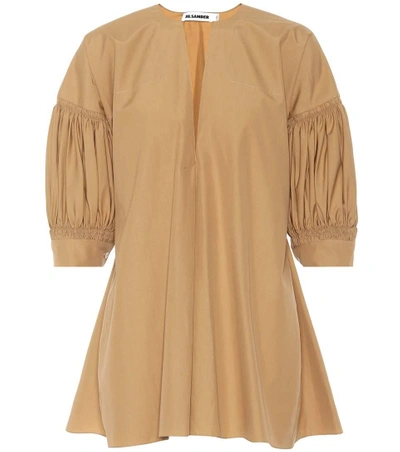 Jil Sander Cotton Top In Beige