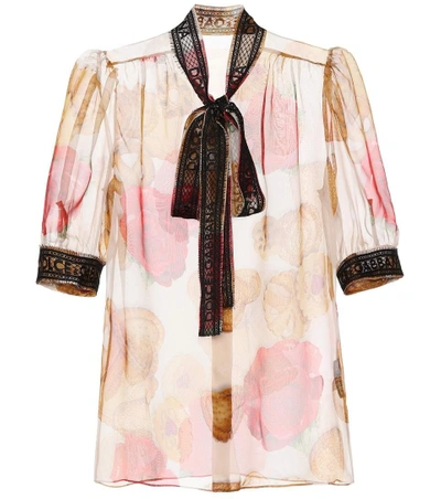 Dolce & Gabbana Printed Silk-blend Blouse In Multicoloured
