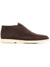 Loro Piana Open Walk Suede Boots In Brown