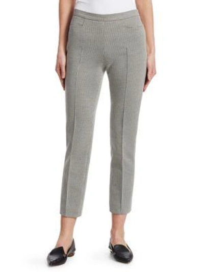 Akris Punto Franca Houndstooth Cropped Trousers In Black Cream