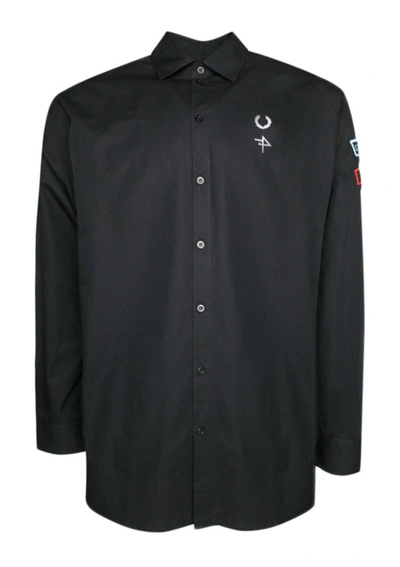 Raf Simons Patched Oversized Shirt In Black